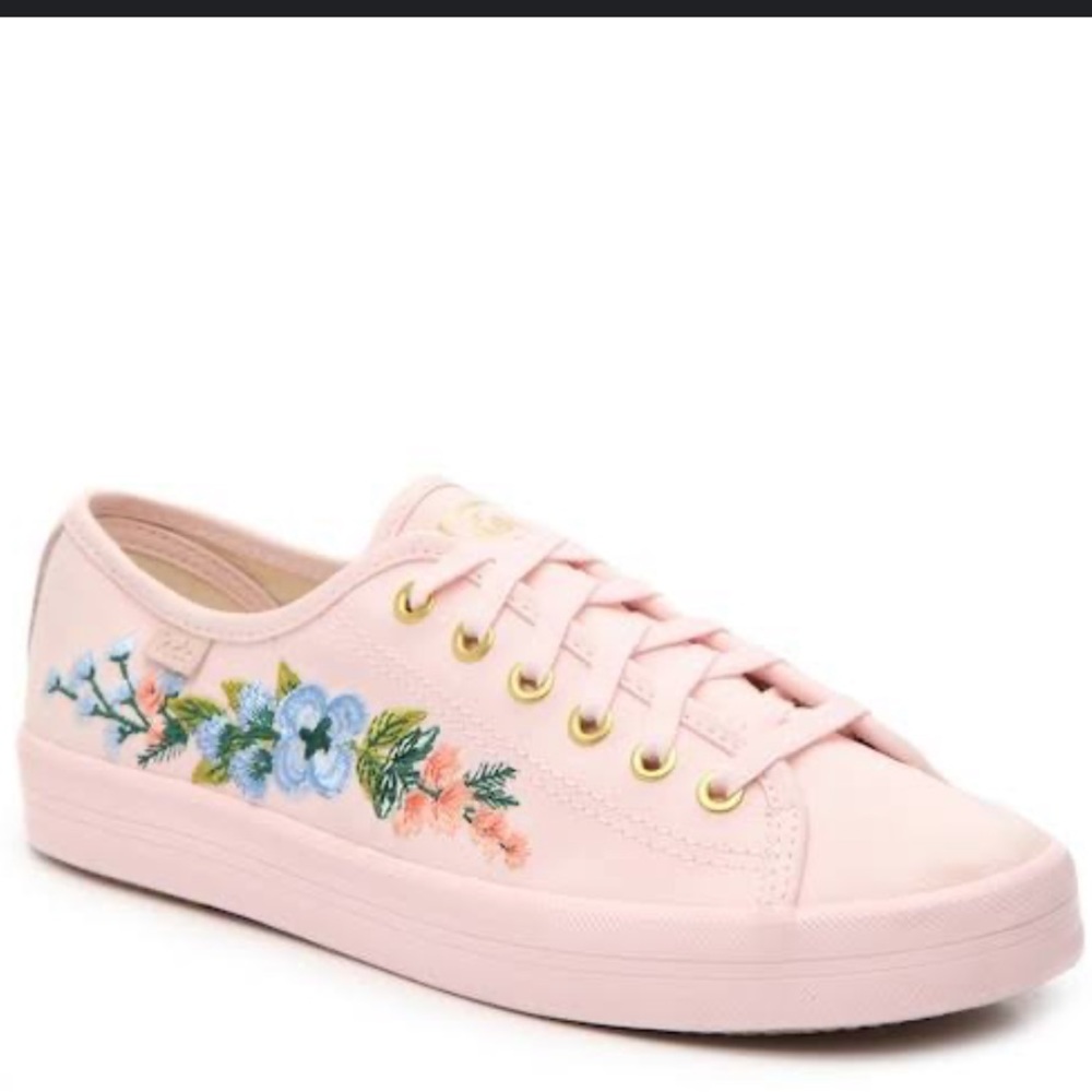 KEDS x RIFLE PAPER CO. EMBROIDERED HERB GARDEN IN BLUSH Size 7 no box